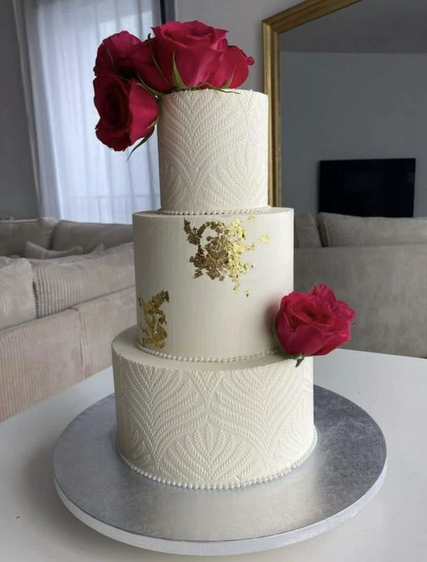 3-tier Blueberry, Lemon & Raspberry wedding cake - Product image