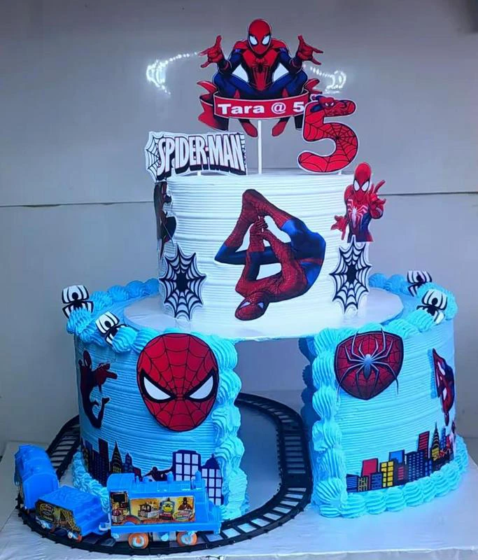 4kg Spiderman Moving Train Cake by - Nillavee Cakes And Pastries
