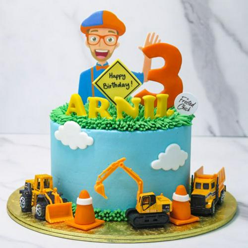 bubblegum strawberry blippi customized cake - Product image